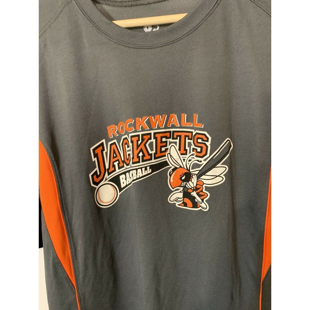 Badger Rockwall Jackets Baseball T‎ Shirt Men’s Sz L Jersey Gray Orange Black